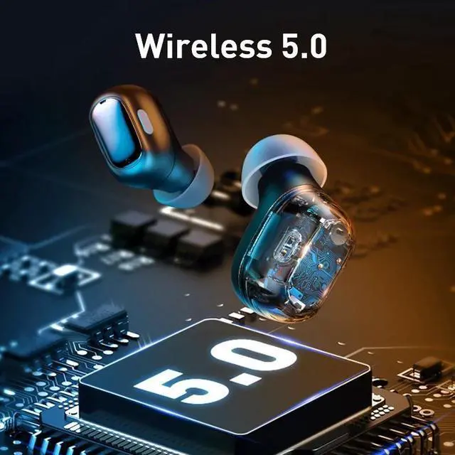 Alt view image 4 of 5 - WM01 TWS Bluetooth Earphones Stereo Wireless 5.0 Bluetooth Headphones Touch Control Noise Cancelling Gaming Headset