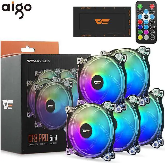 Main image of RGB Fan 120mm Computer PC Case Fan Clear Frame Quiet+Remote Computer CPU Cooler Cooling Adjust Speed AURA SYNC RGB Case Fan