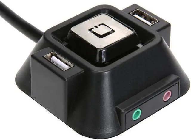 Alt view image 2 of 5 - Power Switch 1.2m Computer PC Power Supply on/off Reset Button Switch Extender Cable With Dual USB Port Dual Audio Plug