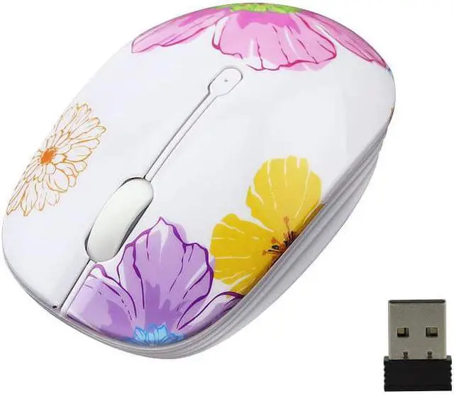 Alt view image 5 of 5 - 2.4G Wireless Mouse Fashion Flower Pattern Mouse Portable Mini Optical Mouse 1200DPI Pink Computer Gaming Mouse for Laptop Pc