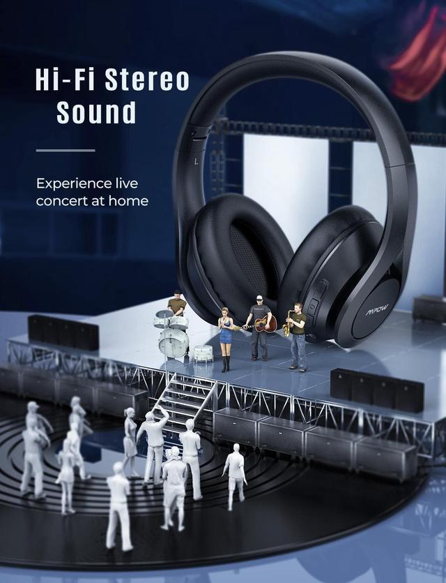 Alt view image 5 of 5 - Wireless/USB Bluetooth 5.0 Headphones With Mic 60 Hours Hifi Stereo Sound Over Ear Office Play Headset For PC/Laptop/Phone