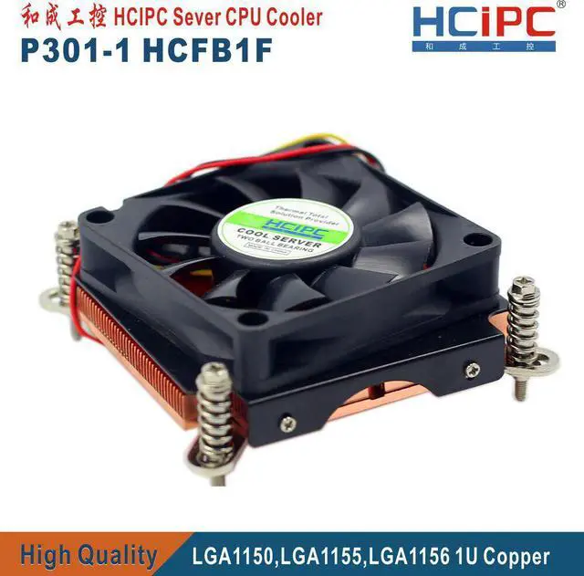 Alt view image 4 of 5 - HPC P301-1 HCFB1 LGA1155 LGA1150 LGA1156 1366 CPU Cooler,Computer Heatsink, CPU Fans, 1U Slim Copper CPU Cooler, High Quality