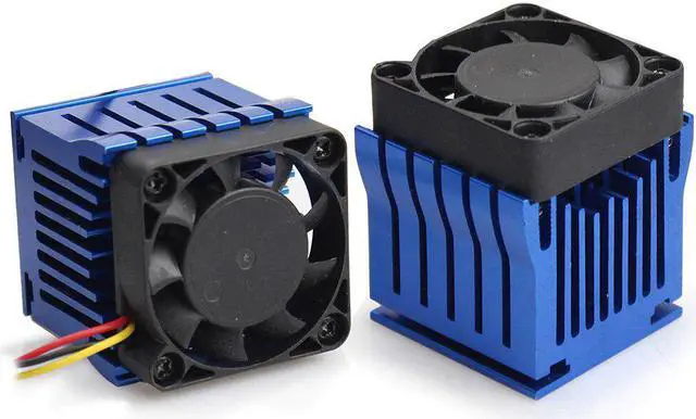 Alt view image 3 of 5 - 1 Piece DIY Aluminium Northbridge Heatsink Cooler Blue Radiator w/4cm 40mm 4010 4020 Fan For PC Computer Case Heat sinks cooling