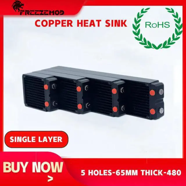 Main image of TSRP-HP45-360 Computer Pc Water Cooler Copper Radiator Double Layers 45MM Thick Copper Fins G1/4 ROHS Certification