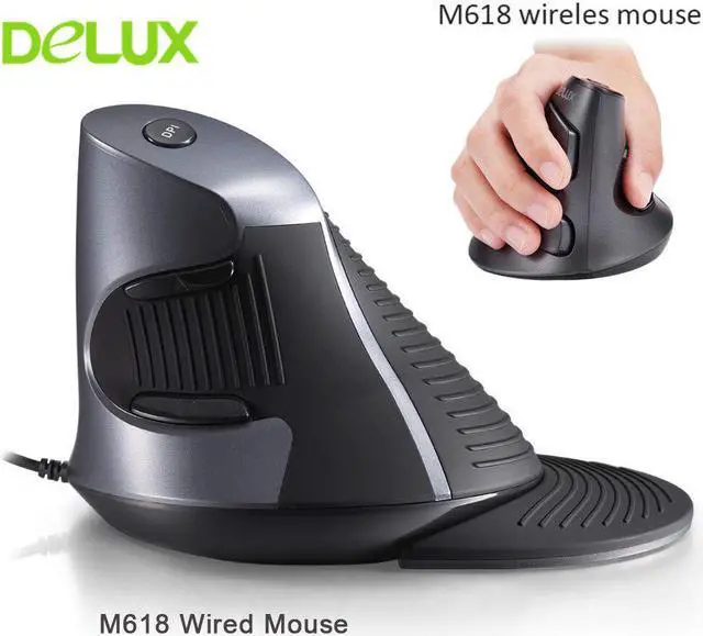 Main image of M618 Ergonomic Vertical Mouse Wireless 6 Button 600/1000/1600 DPI USB Optical Mause Computer Gaming Mice For Laptop PC