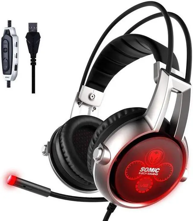 Alt view image 2 of 5 - E95X Physical Multi-Channel Vibration Gaming Headset Noise Canceling Headphones with Mic for PS4 FPS Game