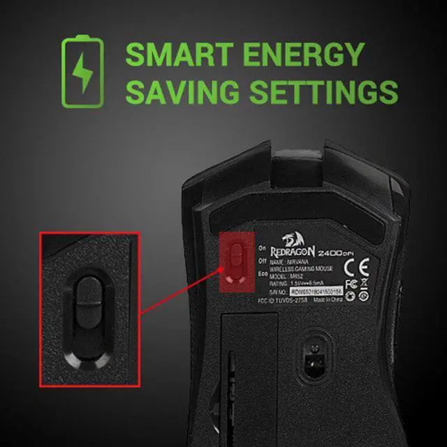 Alt view image 5 of 5 - M652 Gaming Mouse USB Receiver Wireless Mouse Protable Optical Mice 2.4G 5 Adjustable DPI Levels 6 Buttons for LOL