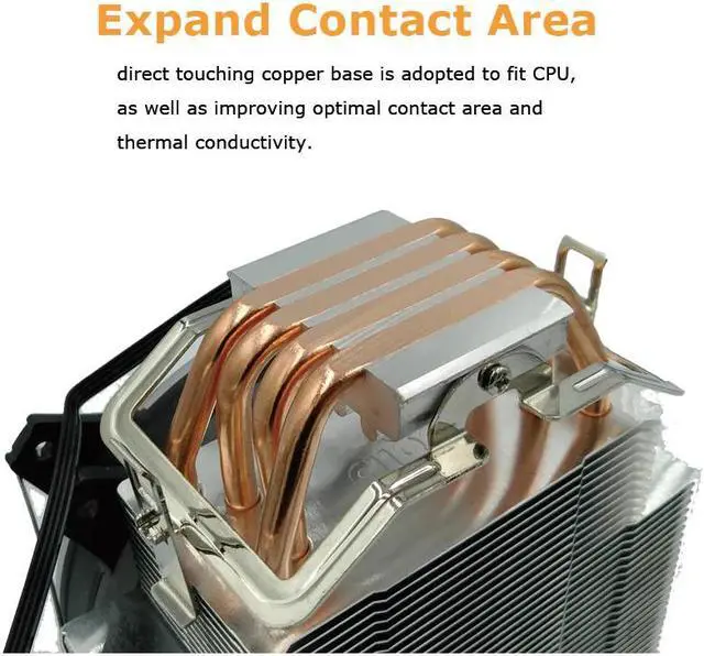 Alt view image 3 of 4 - E3 Heatsink 120mm LED CPU fan 4 Tubes Quietly 4 Pin Radiator Cooling PWM Game Cooling Cpu Cooler For Inetel And AMD