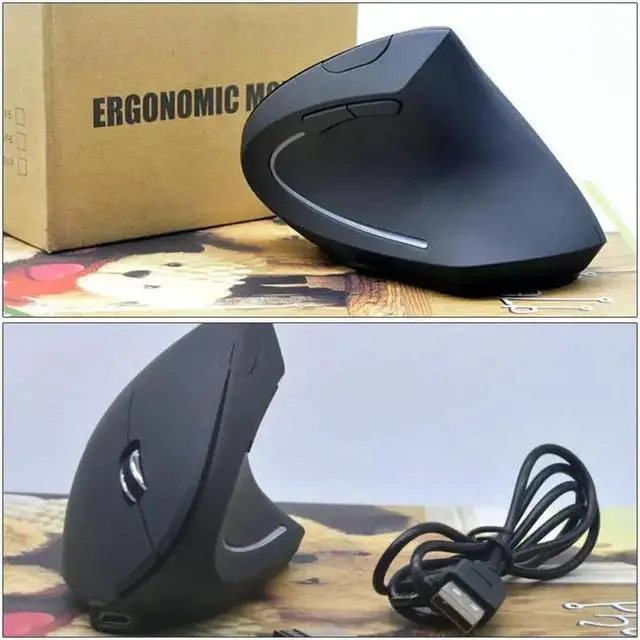 Alt view image 3 of 5 - 2019 USB Rechargeable Wireless Mouse 2.4GHz Vertical Gaming Mouse 800 1600 2400 DPI Ergonomic Computer Mice for PC Laptop Office