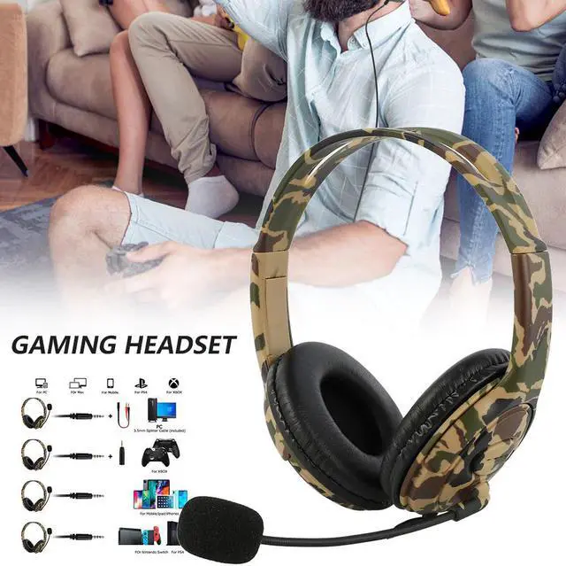 Main image of 3.5mm MP3 Gaming Headset Headphones Earphones Gamer Stereo Headphone Computer Earphones with Microphone for PS4 PS3 Xbox Switch