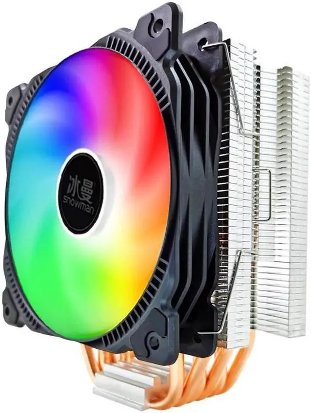 Alt view image 3 of 5 - 6 Heat Pipes CPU Cooler RGB 120mm PWM 4Pin PC quiet for Intel LGA 2011 1150 1151 1155 1200 AMD AM4 AM3 CPU Cooling Fan