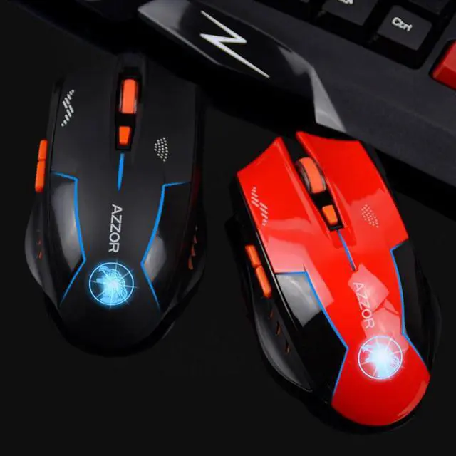 Alt view image 5 of 5 - AZZOR Charged Silent Wireless Mouse Mute Button Noiseless Optical Gaming Mice 2400dpi Built-in Battery For PC Laptop Computer