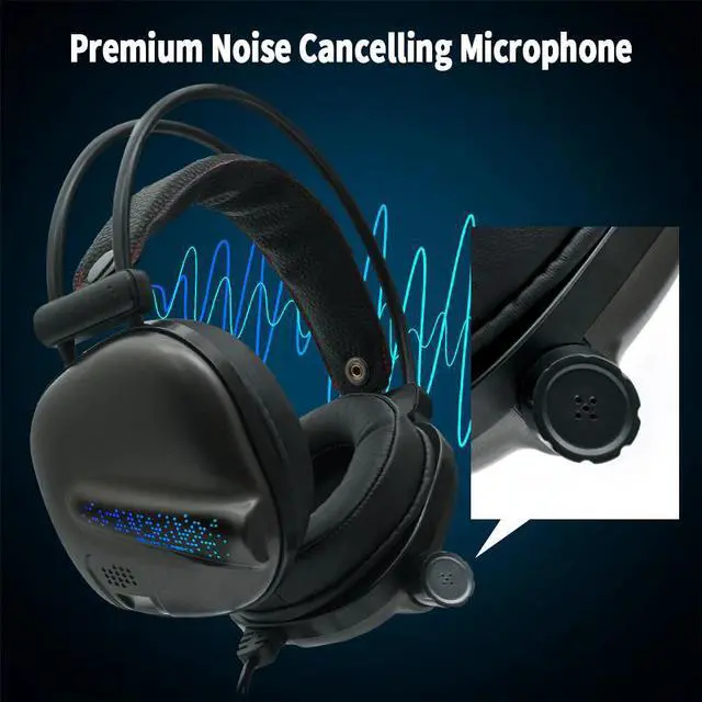 Alt view image 5 of 5 - Gamer 7.1 Channel with Microphone Gaming Headphones Surround Sound Earphone Professional RGB Light for PC Computer PUBG