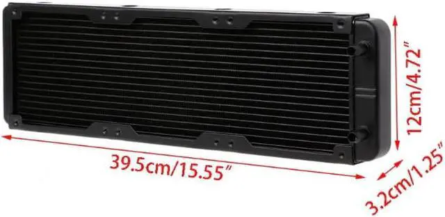 Alt view image 3 of 5 - 360/240/120/80mm Aluminum Computer Radiator Water Cooler 18 Tube CPU Heat Sink Exchanger