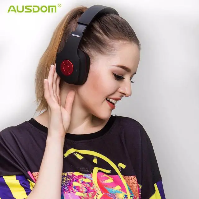 Alt view image 5 of 5 - AH862 Wired Wireless Headphones Bluetooth Headset Handsfree Call with Mic Soft Earmuffs Huge Buttons for PC TV Phones
