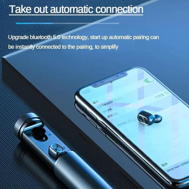 Alt view image 4 of 5 - TWS Bluetooth Earphone 8D HIFI wireless earphones Sport Earphone MIC Earbuds Gaming Music Headset For  Samsung