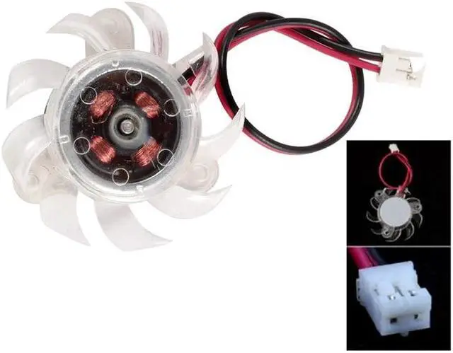 Alt view image 3 of 3 - 35mm Clear Plastic VGA Graphic Card Cooling Fan Cooler for PC Computer
