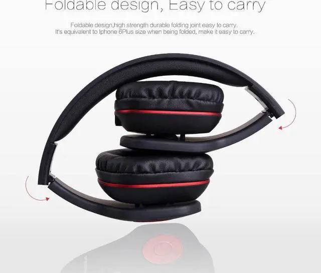Alt view image 2 of 5 - AH862 Wired Wireless Headphones Bluetooth Headset Handsfree Call with Mic Soft Earmuffs Huge Buttons for PC TV Phones