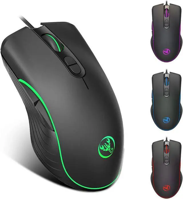 Alt view image 2 of 5 - New RGB light game mouse e-sports line mouse four files can be adjusted to 6400dpi gaming mouse
