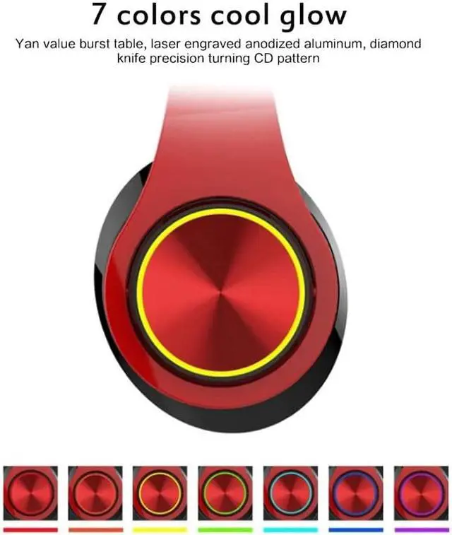 Alt view image 2 of 5 - Colorful Light Bluetooth 5.0 Wireless Headsets Gaming Sports HIFI Stereo Sound Noise Reduction terproof Headphones Earbuds