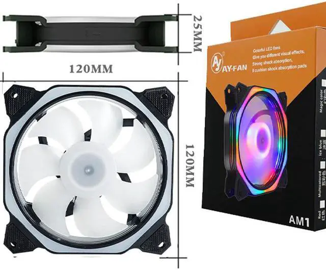 Alt view image 3 of 5 - AM1 Cooler PC Case Fan 120mm Rgb Fan Adjust Speed Aura Sync Mute Colorful IR Cooler Master Rgb Cooling Computer Fans