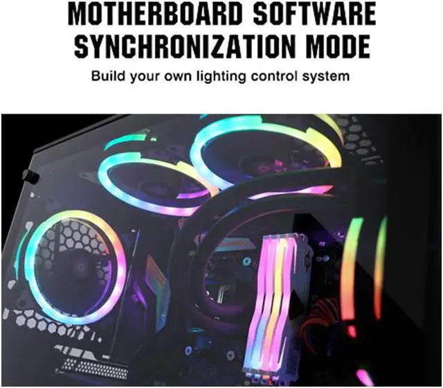 Alt view image 5 of 5 - Computer PC Case Fan 140mm RGB LED Speed Adjust 3pin 5V 4pin Power IR Remote AURA SYNC PC Cooler Cooling Case Fan