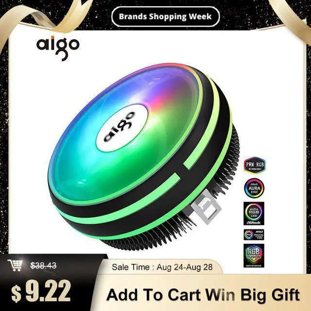 Main image of CPU Cooler Radiator 120mm PWM 12V SYNC RGB LED Fan CPU Air Cooling Computer Cooler LGA/1151/1155/AM3/AM4 4Pin CPU Cooler