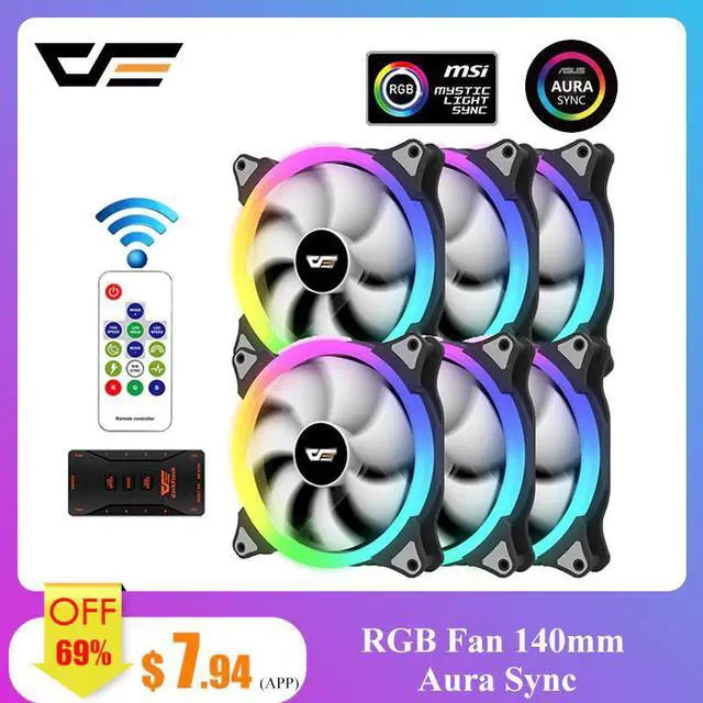Main image of CS140 PC Case RGB Fan 140mm AURA SYNC 5V/3pin Cooler Fan PC Quiet Adjust Fans Speed Color Computer Case Cooler RGB Fan
