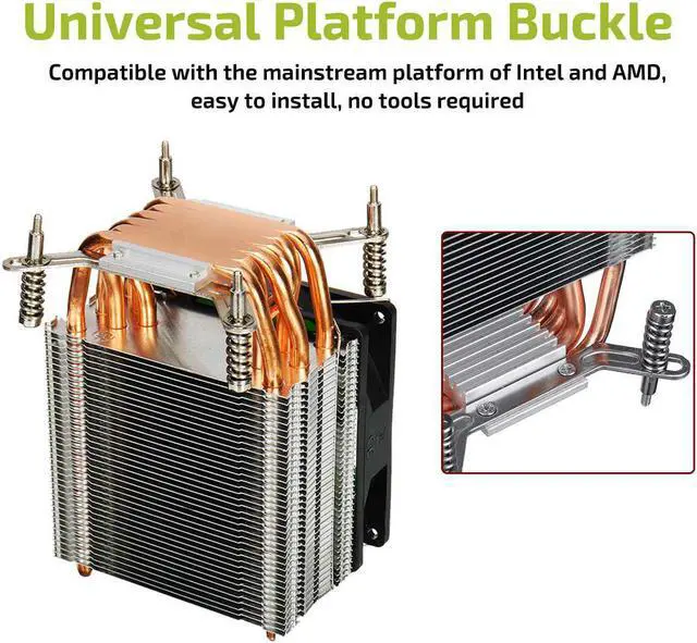 Alt view image 4 of 5 - 3/4 Pin PC CPU Cooler Heatsink 6 Heatpipes 9cm Quiet Fan Cooling Fan Cooler Radiator For 775 115X 1366 2011 X58 X79 X99 299