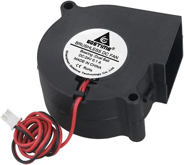 Alt view image 4 of 5 - 2Pcs  DC 24V 2 Pin 60x28mm Cooling Cooler 6028 Ball Bearing Brushless Exhaust Blower Fan 60mm