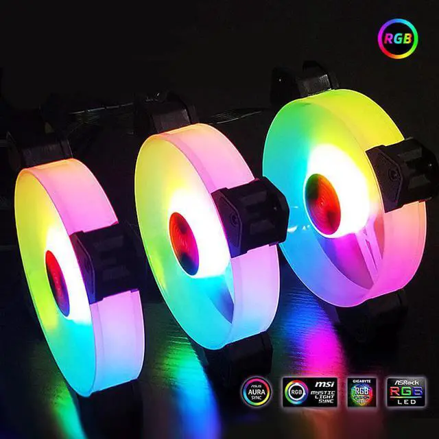 Main image of 120mm Adjustable Computer Cooling Fan Quiet Silent Gaming Case RGB Fan PC 6Pin Case Fan for Computer Cooler with Controller NEW