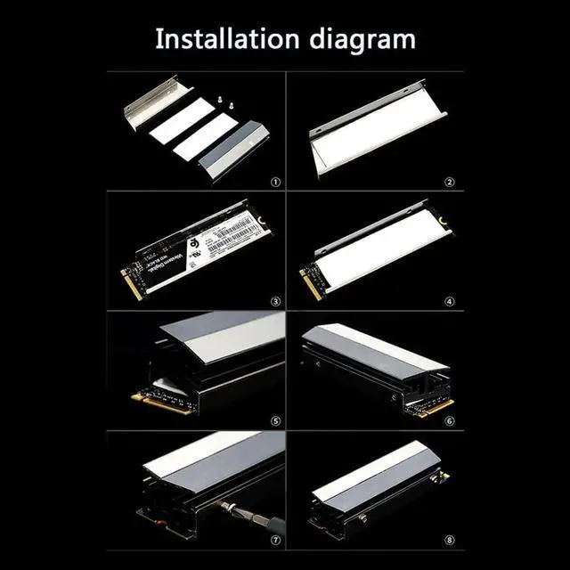 Alt view image 5 of 5 - M.2 SSD NVMe Heatsink Aluminum NGFF 2280 M2 NVMe heat sink Solid State Drive Cooler for Desktop PC Computer accessories