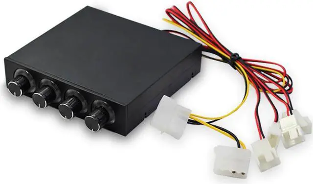 Alt view image 4 of 5 - Cooling System 3.5inch PC HDD 4 Channel Speed Fan Controller Blue/Red LED Controller Front Panel For Computer Fans