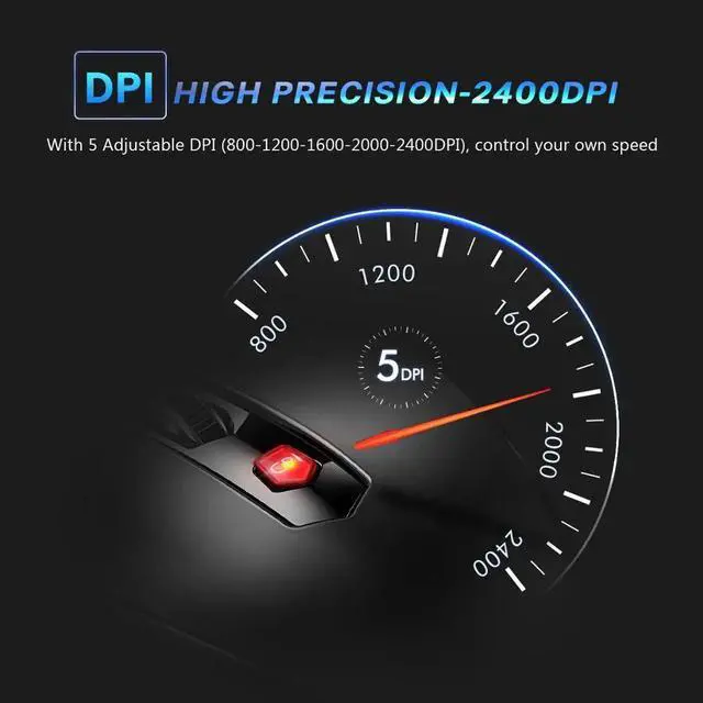 Alt view image 2 of 5 - 2.4G Wireless Gaming Mouse 2400 DPI Adjustable 6 Buttons Mouse With Nano Receiver Wireless Mouse for Computer/Laptop