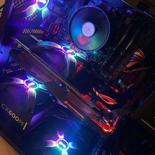 Alt view image 2 of 5 - 120mm RGB Fan 3in1 Aura Sync Computer PC Case Fan Speed Controllable Quiet IR Remote Computer CPU Cooler Cooling