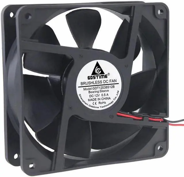 Alt view image 2 of 5 - 1Pieces  DC 12V 2Pin 12038 120mm 120x120x38mm 12cm Machine Case Cooler Heatsink Fan
