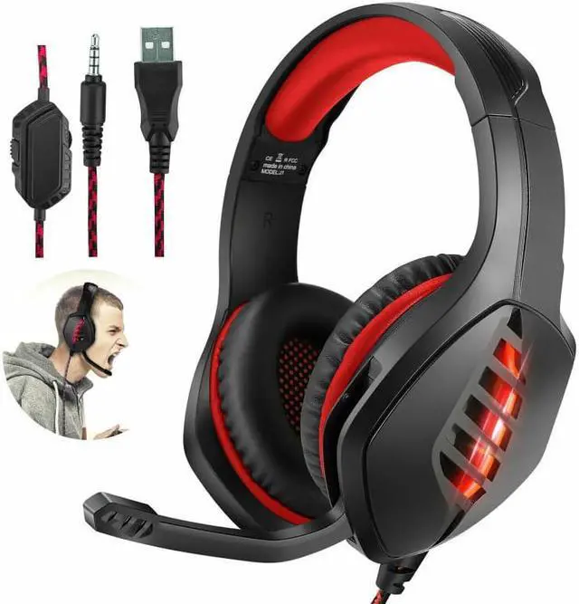 Main image of Gaming Headset Headphones With Mic Gamer Earphone Surround Sound For Xbox One/PS4/mobile/PC/computer/laptop