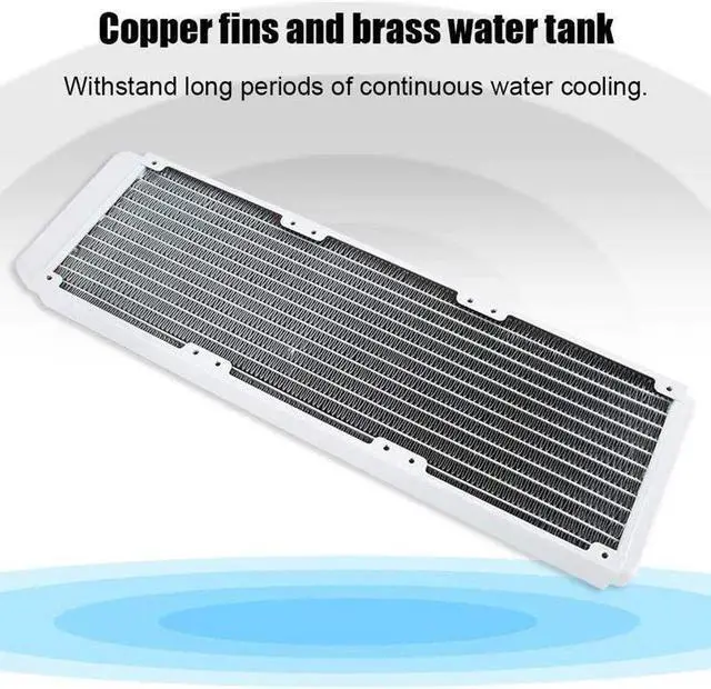 Alt view image 3 of 5 - TSRP-WP360 360mm Computer Pc Water Cooler Piano Paint White Copper Radiator Cpu Heat Sink