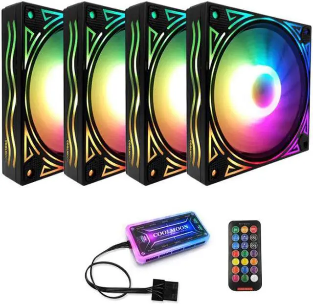 Main image of F-JL Computer Case PC Cooling Fan RGB Adjust 120mm Quiet + IR Remote New Computer Cooler RGB CPU Case Fan 4Pcs