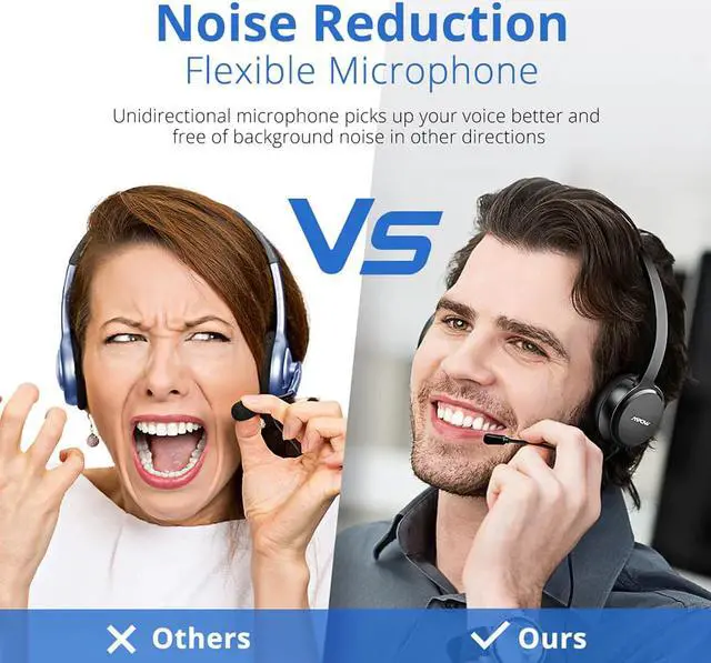 Alt view image 3 of 5 - PA071 Wired Headphones Headset With Noise Reduction Sound Card 3.5mm/ USB Plug Earphone For Skype Call Center PC Phones Pad