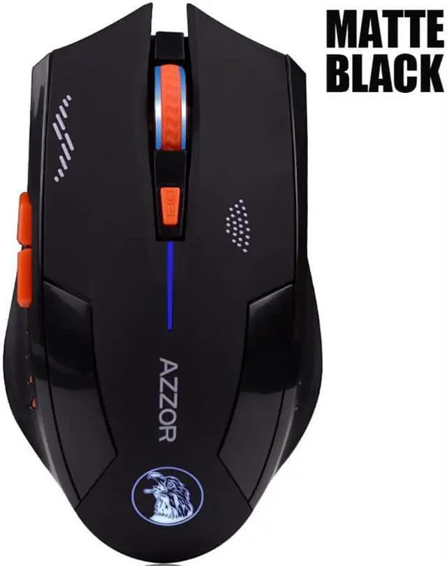 Alt view image 2 of 5 - AZZOR Rechargeable Wireless Mouse Mute Butto Gaming Mice 2400 DPI 2.4G FPS Gamer Lithium Battery Build-in For PC Laptop Computer
