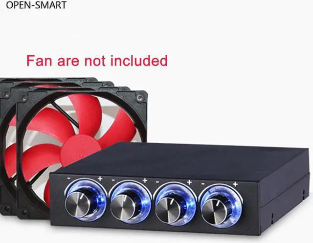 Main image of Cooling System 3.5inch PC HDD 4 Channel Speed Fan Controller Blue/Red LED Controller Front Panel For Computer Fans