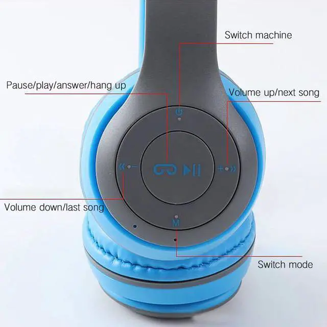 Alt view image 4 of 5 - Blutooth Wireless Headphone Audio Stereo Cordless Headset Auriculares Bluetooth Earphone For Computer Head Phone PC With Mic