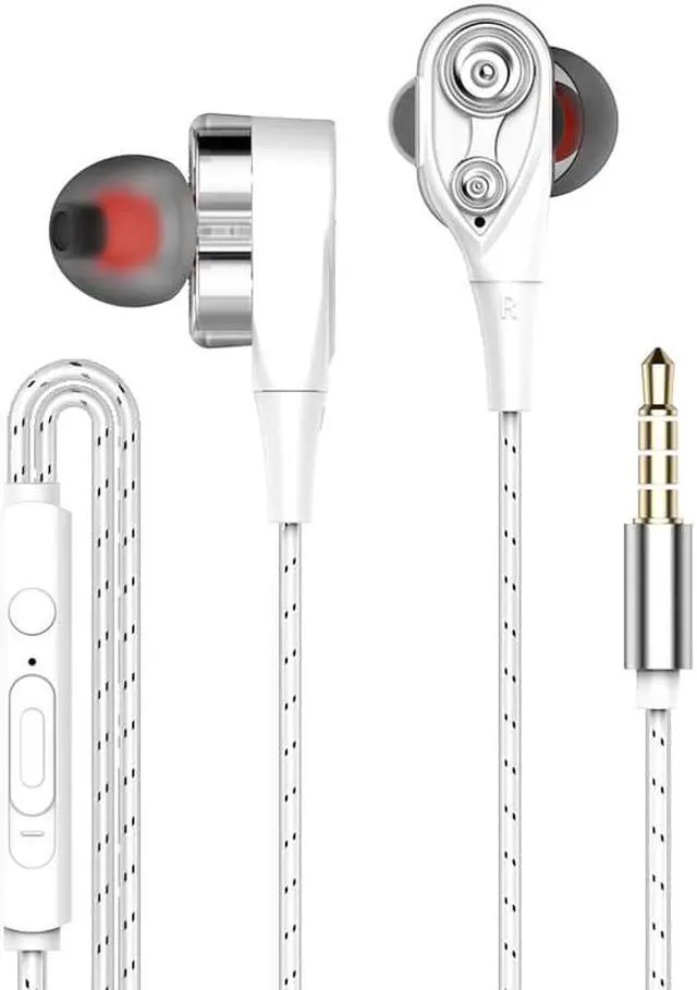 Alt view image 2 of 5 - Quad-core Speaker 3.5mm In-ear Earphone Headset Soft Earbuds Super Bass Music Gaming Headset 1.2m Wired Headphones