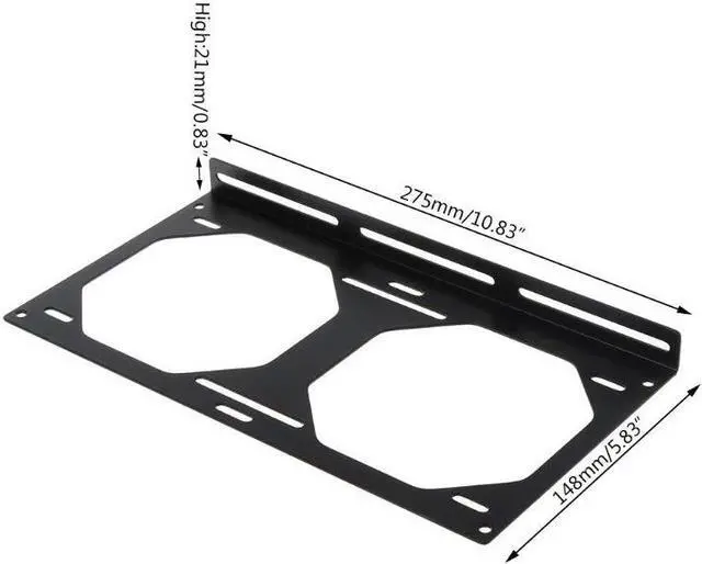 Alt view image 5 of 5 - Bracket 240 Radiator Mounting Bracket Water Cooler for 12/14CM Holder External Computer Case Heatsink Gadget Accessories