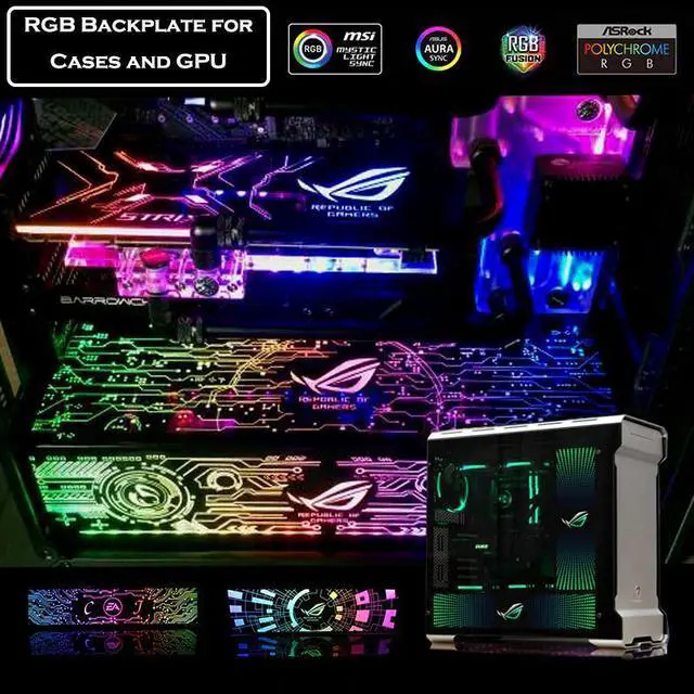 Main image of PC Case Backplate For Case/Graphics Card Side Panel RGB Symphony Light Colorful/RGB/Adressable D-RGB AURA Streamer