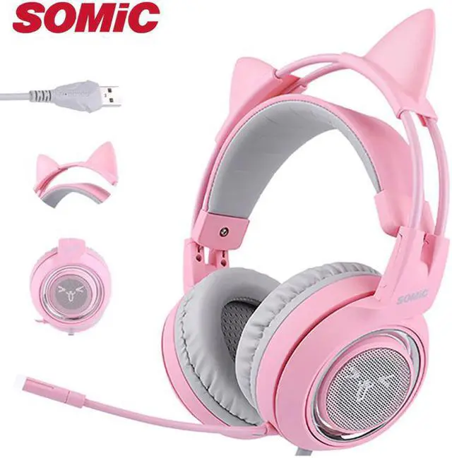 Main image of Gaming Headphone 7.1 Sound USB Vibration Headset Earphones with Mic Microphone For Computer Gamer Cat Brand  G951