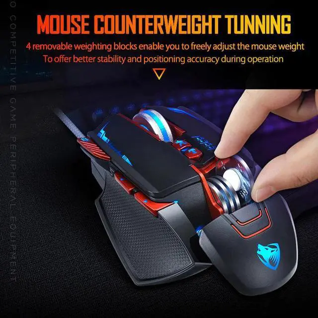 Alt view image 5 of 5 - NEW V9 USB Wired Programmable Gaming Mouse 3200DPI Adjustable Backlight 8 Custom Button Mechanical Gaming Mice for Pro Gamer/LOL