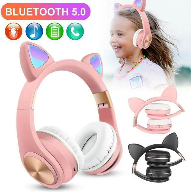 Alt view image 2 of 5 - 5.0 Cat Ear LED Headphones With LED Flashing Glowing Light Headset Gaming Earphones For PC Computer And Mobile Phone