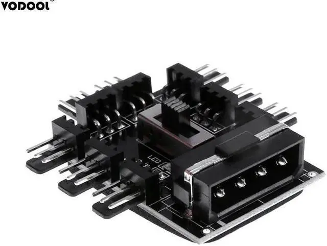 Main image of DIY 4Pin/3Pin 8 Way 12V SATA Computer Case Cooling Cooler Fan Radiator Hub Plate Support Water Cooling Pump Cable Switch